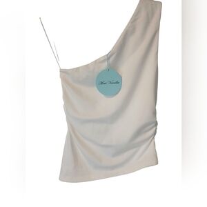 Showpo White Asymmetrical One-Shoulder Top